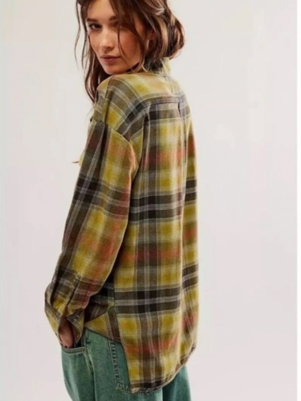We The Free Izzie Plaid Cargo Shirt Jacket Shacket - Picture 14 of 15